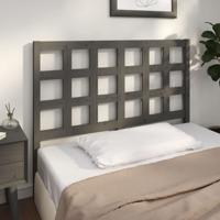 Hoofdbord 125,5x4x100 cm massief grenenhout grijs
