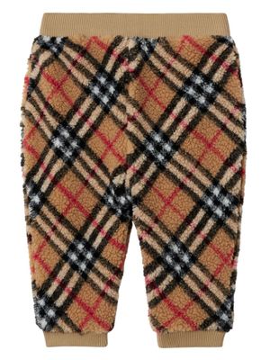 Burberry Kids pantalon en polaire à motif Vintage Check - Tons neutres