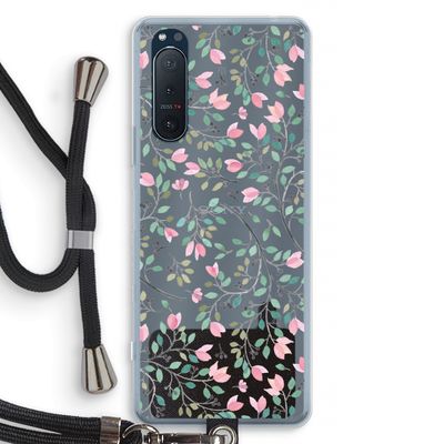 Sierlijke bloemen: Sony Xperia 5 II Transparant Hoesje met koord
