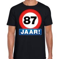 87 jaar geworden - Stopbord - verjaardag t-shirt - zwart - heren - Happy Birthday - kleding