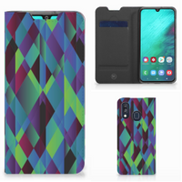Samsung Galaxy A40 Stand Case Abstract Green Blue - thumbnail