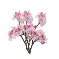 Kunstplant bloem - Set van 4x stuks - appelbloesem - kunstbloem/tak - 17 bloemen - 36 cm - roze