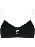 Marine Serre brassière de sport à logo brodé - Noir