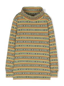 Gucci Kids pull imprimé Guccirock à col roulé - Jaune