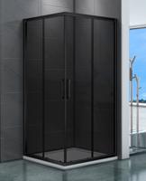 Douchecabine 90x90 Emilia Schuifdeur Hoekinstap Vierkant Mat Zwart Rookglas