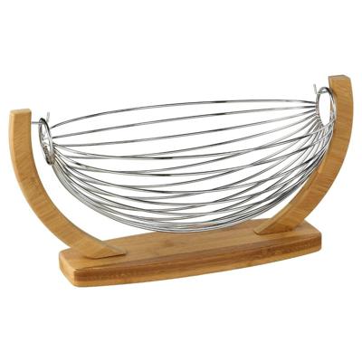 5five Fruitschaal fruitmand - hangend - hout-metaal - 36x21x18 cm