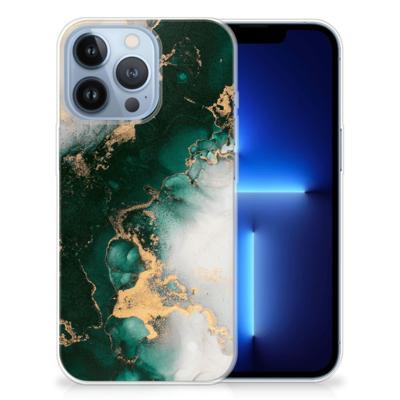 TPU Siliconen Hoesje voor Apple iPhone 13 Pro Marmer Groen
