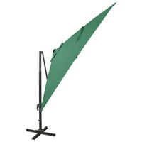 The Living Store Tuinparasol Groen - 300x300x258 cm - Met LED-verlichting - thumbnail