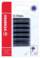 Inktpatroon STABILO blauw blister Ãƒ 12 stuks