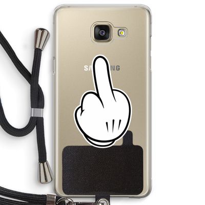Middle finger white: Samsung Galaxy A5 (2016) Transparant Hoesje met koord