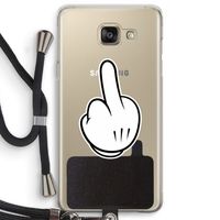 Middle finger white: Samsung Galaxy A5 (2016) Transparant Hoesje met koord