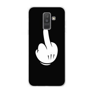 Middle finger black: Samsung Galaxy A6 Plus (2018) Transparant Hoesje