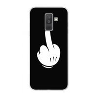 Middle finger black: Samsung Galaxy A6 Plus (2018) Transparant Hoesje