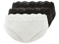 esmara 3 dames slips (S (36/38), Zwart/wit)