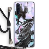 Pastel zwart: Oppo A91 Transparant Hoesje met koord