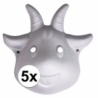 5x Papier mache geiten maskers 22 cm   -