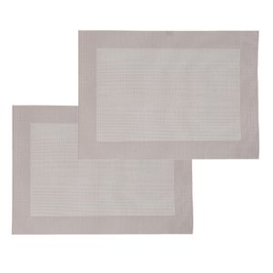 Set van 4x stuks placemats beige texaline 50 x 35 cm