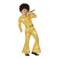Kostuums voor Kinderen Disco Gouden (2 Onderdelen) (2 pcs) - Maat: 5-6 Jaar - Maat: 5-6 Jaar