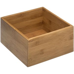 Sieraden/make-up houder/box vierkant 18 x 18 x 9,5 cm van bamboe hout