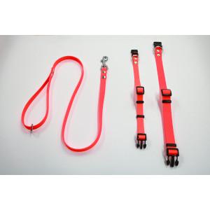 Halsband of looplijn Luca anti-slip rubber oranje Band 15 mm