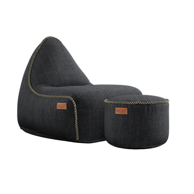 SACKit Cobana zitzak en poef Black