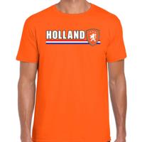 EK / WK supporter T-shirt - heren - oranje schild - Leeuw en vlag - Koningsdag