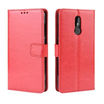 Retro Crazy Horse textuur horizontale Flip lederen draagtas voor Nokia 3 2 met houder & kaartsleuven & fotolijstjes (rood)