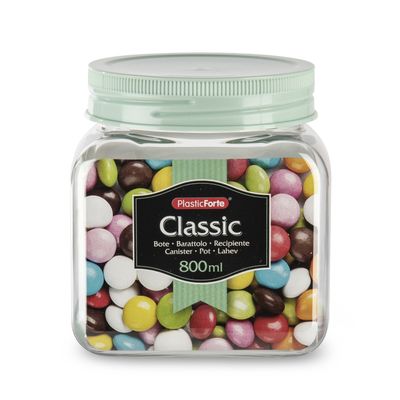 Kunststof keuken voorraadpot/weckpot mintgroen 0.8 liter met deksel