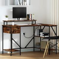 Bureau met lade Gerookt eiken 120 x 79 x 86.5 cm Bewerkt hout