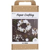 Creativ Company Hobbyset papier kunst, krans, wit, licht naturel, 1 doos