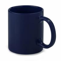 Koffie mokken/bekers - 1x - keramiek - glans - met oor - navy - 370 ml