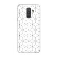 Zwart-witte kubussen: Samsung Galaxy A6 Plus (2018) Transparant Hoesje