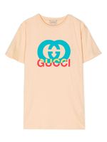 Gucci Kids t-shirt en coton à logo GG - Vert - thumbnail