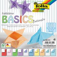 Folia vouwpapier Basic Intensive, ft 15 x 15 cm, pak van 50 vel