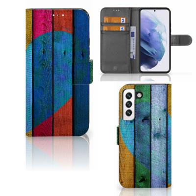 Samsung Galaxy S22 | Book Style Case | Wood Heart - Cadeau voor je Vriend
