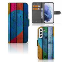 Samsung Galaxy S22 | Book Style Case | Wood Heart - Cadeau voor je Vriend
