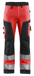 Blåkläder Dames werkbroek High-Vis zonder spijkerzakken 71551811 | High-Vis Rood/Zwart | Maat 44 - 7330509704578