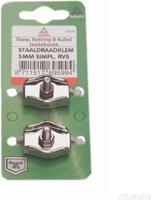 Staaldraadklem simplex rvs 5mm 2st - Deltafix