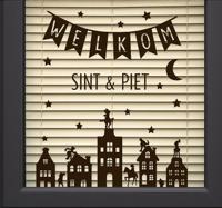 'welkom sint & piet' skyline raamsticker
