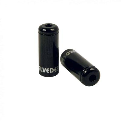 Elvedes Pot kabelhoedje zwart 5,0mm | aluminium | 50 stuks