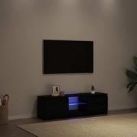 Tv-meubel met LED 120x30x36 cm bewerkt hout zwart eiken