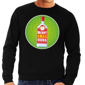 Foute kersttrui Merry Christmas vodka zwart heren