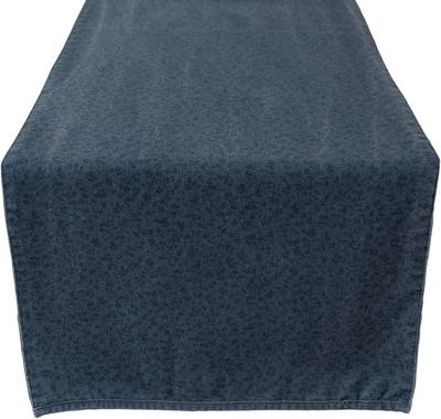Laura Ashley Tafelloper Blauw dubbelzijdig Uni/Wild Clematis 40x150cm