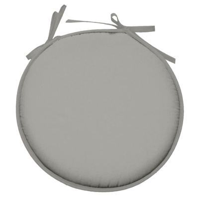 Stof Textile Home stoelkussens - lichtgrijs - D40 x H3 cm - voor binnen - rond