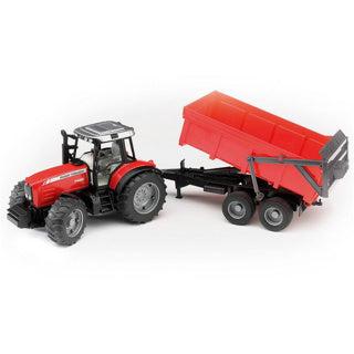 Bruder tractor massey ferguson met aanhanger