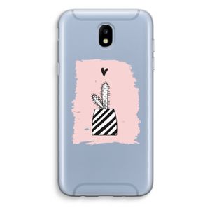 Zwart-wit cactus: Samsung Galaxy J5 (2017) Transparant Hoesje