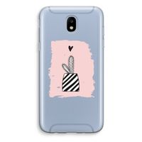Zwart-wit cactus: Samsung Galaxy J5 (2017) Transparant Hoesje