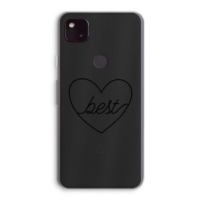 Best heart black: Google Pixel 4a 5G Transparant Hoesje