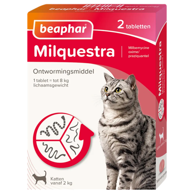 Beaphar Milquestra Ontwormingsmiddel Katten vanaf 2KG -