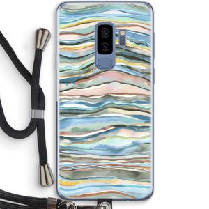 Watercolor Agate: Samsung Galaxy S9 Plus Transparant Hoesje met koord